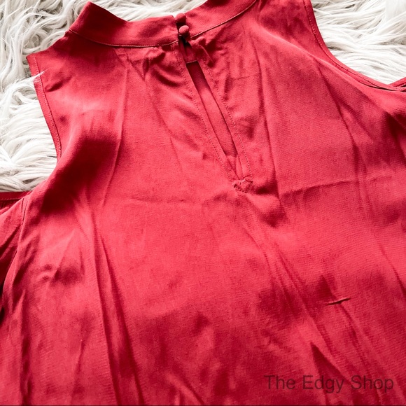 Ann Taylor | Mock Neck Cold Shoulder Top - Picture 4 of 8